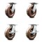 Service Caster 8 Inch High Temp Phenolic Swivel Caster Set with Roller Bearings 2 Brakes SCC SCC-35S820-PHRHT-2-SLB-2 - alternate 2